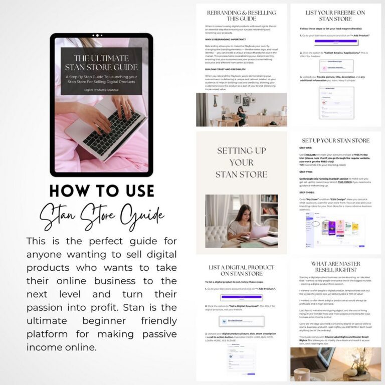 Stan Store Ebook Example Done for You Ultimate Stan Store Guide with MRR/PLR - Ultimate Coaching Kit