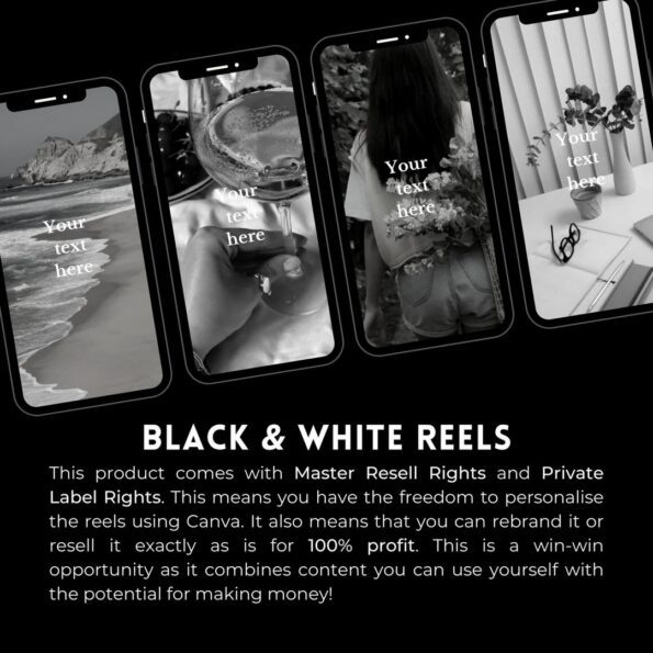 black white moody faceless reels templates 3