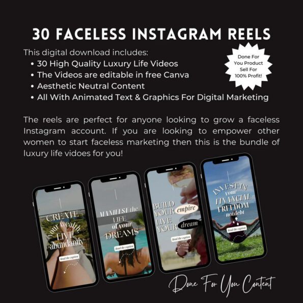 luxury life faceless reels templates 2