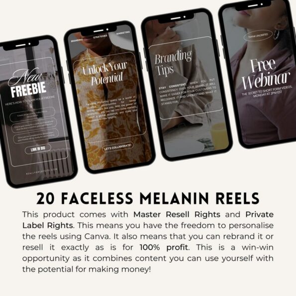 melanin faceless reels templates 3