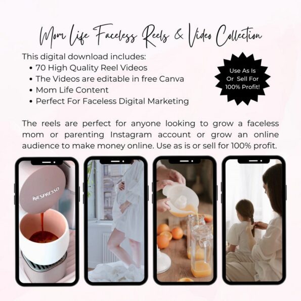 mom life faceless reels templates 2