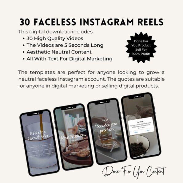 neutral aesthetic faceless reels templates 2