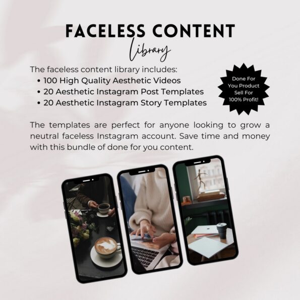 neutral boho faceless reels templates 2