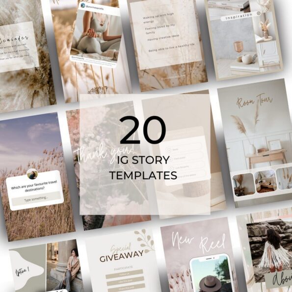 neutral boho faceless reels templates 4