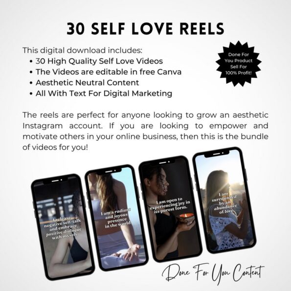self love faceless reels templates 2