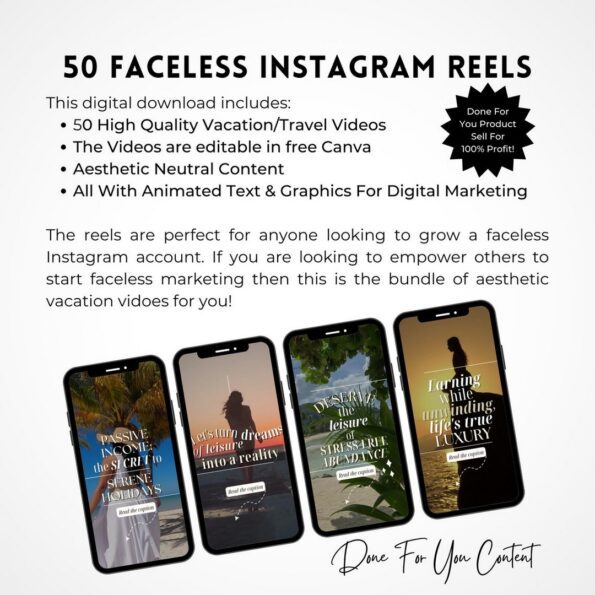 vacation faceless reels templates 2