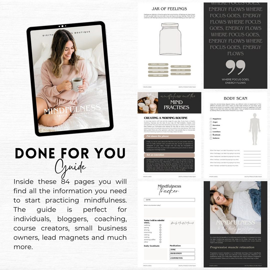 Done for You Mindfulness Workbook with MRR/PLR - Ultimate Coaching Kit