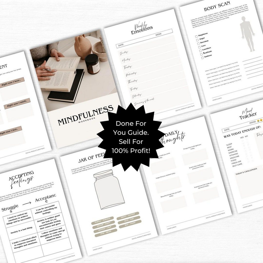 Done for You Mindfulness Workbook with MRR/PLR - Ultimate Coaching Kit
