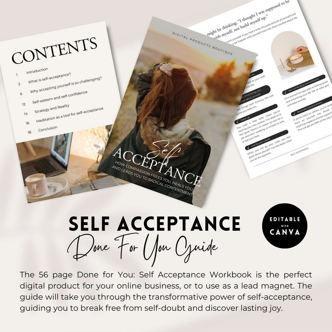 Done for You Self Acceptance Workbook with MRR/PLR - Ultimate Coaching Kit