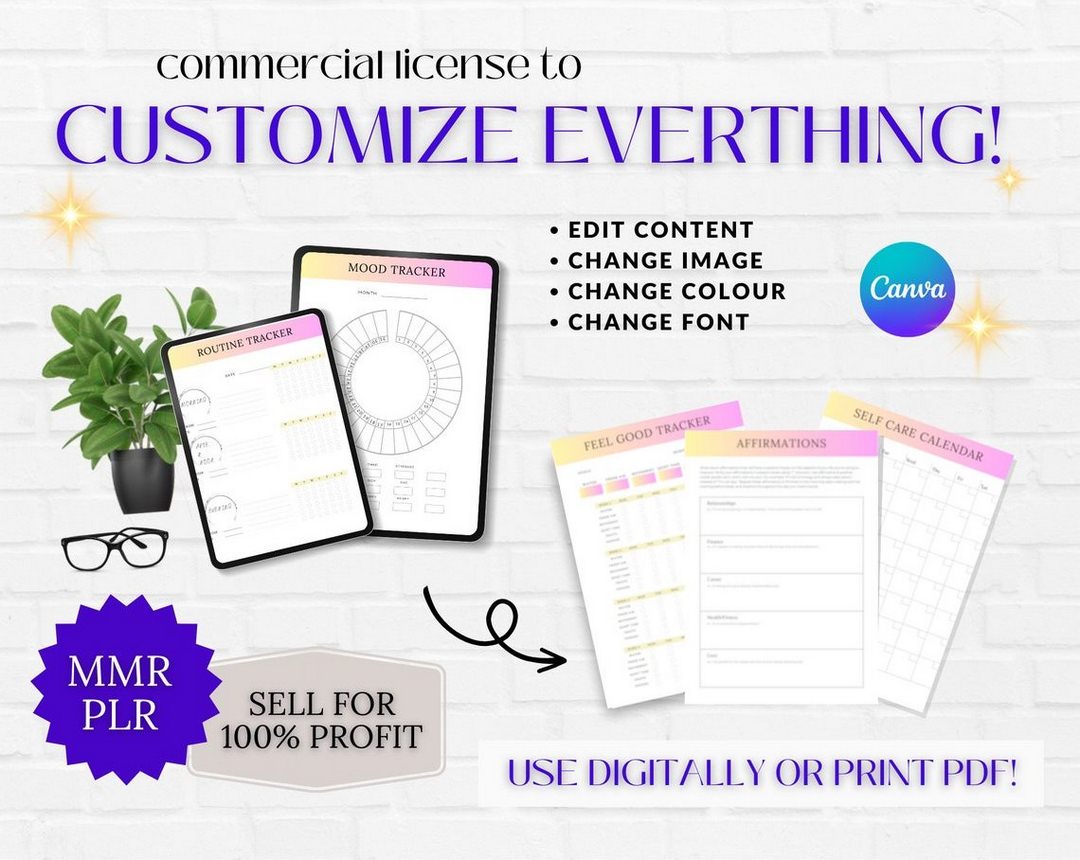 Done for You Glow Up Self Care Planner with MRR/PLR - Ultimate Coaching Kit
