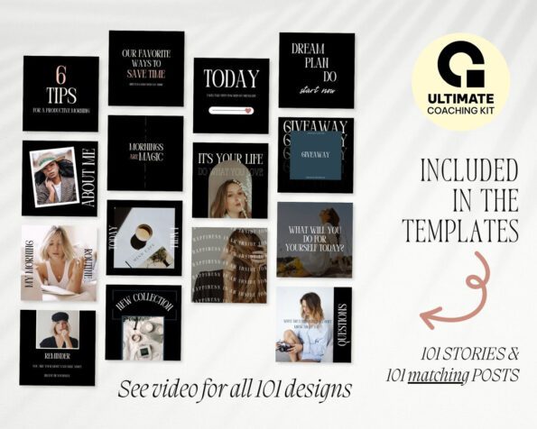 done for you 101 instagram post story templates 2