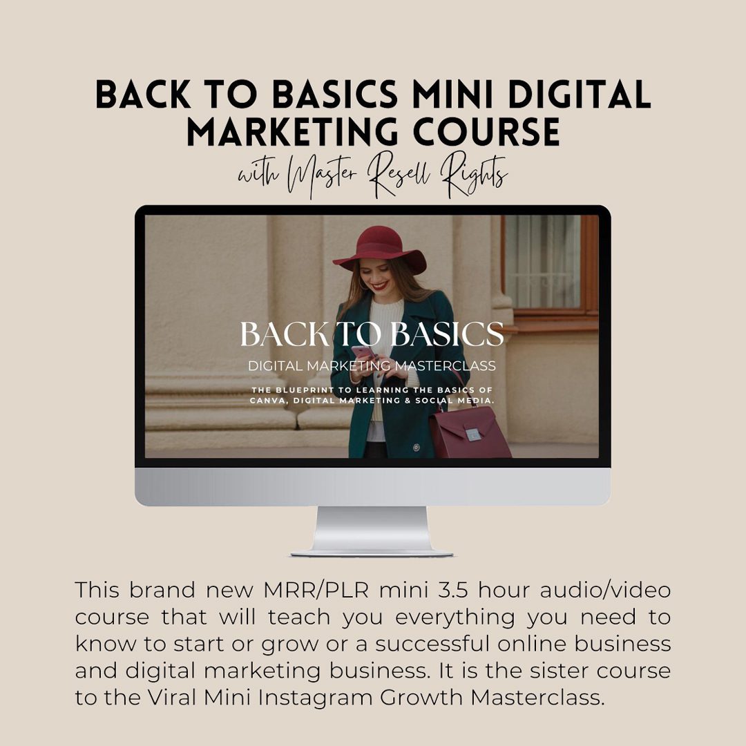 Done for You Back to Basics Digital Marketing Course with MRR/PLR ...