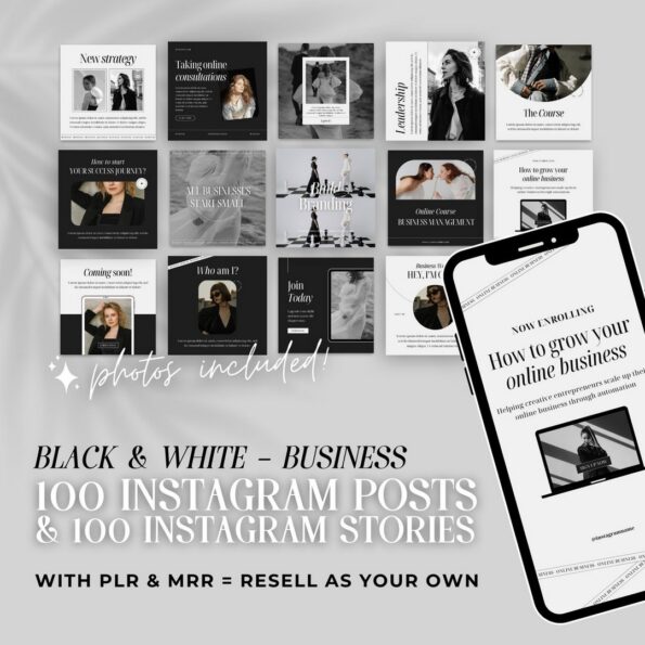 done for you black white instagram post story templates 1