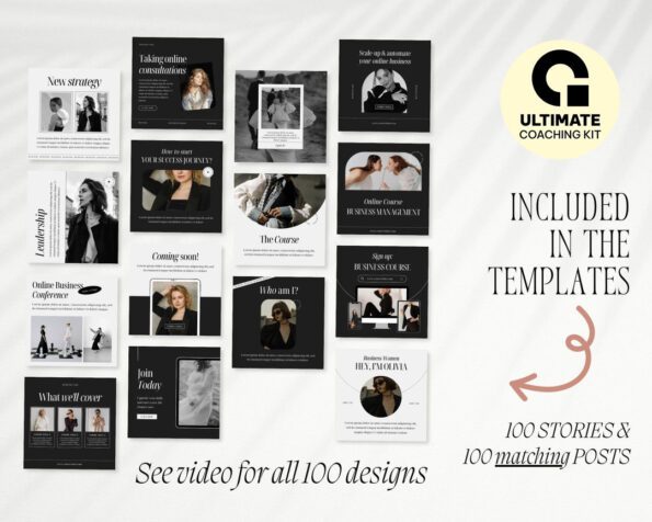 done for you black white instagram post story templates 2