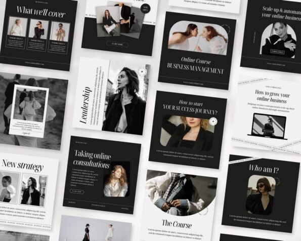 done for you black white instagram post story templates 3