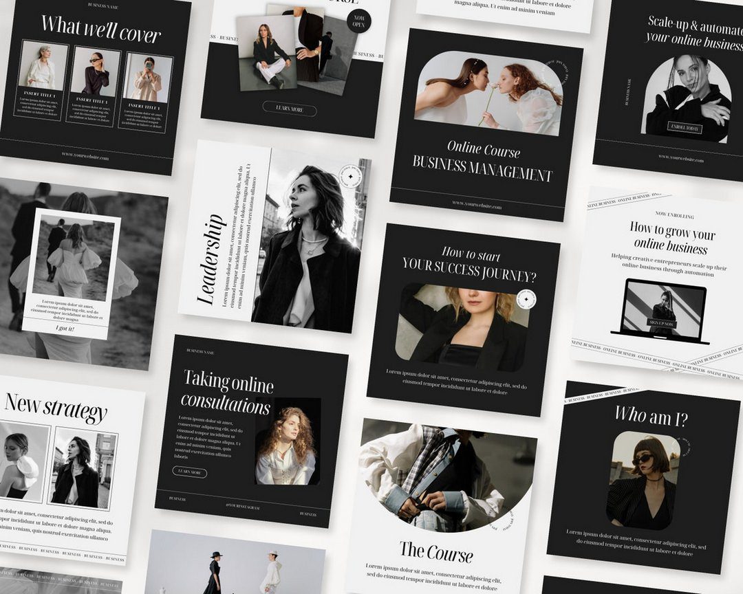 Done for You Black & White Instagram Post & Story Templates with MRR ...