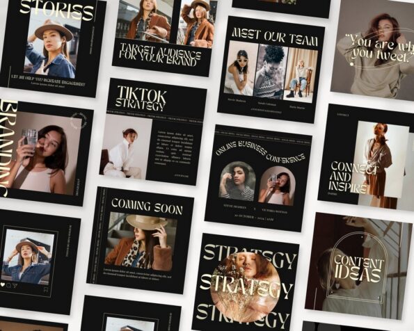 done for you dark aesthetic instagram post story templates 3
