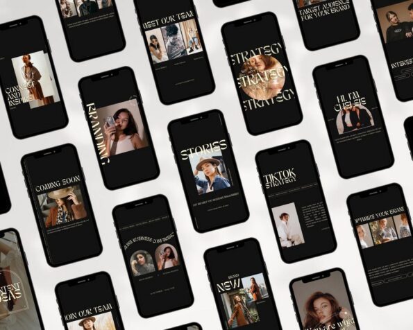 done for you dark aesthetic instagram post story templates 4