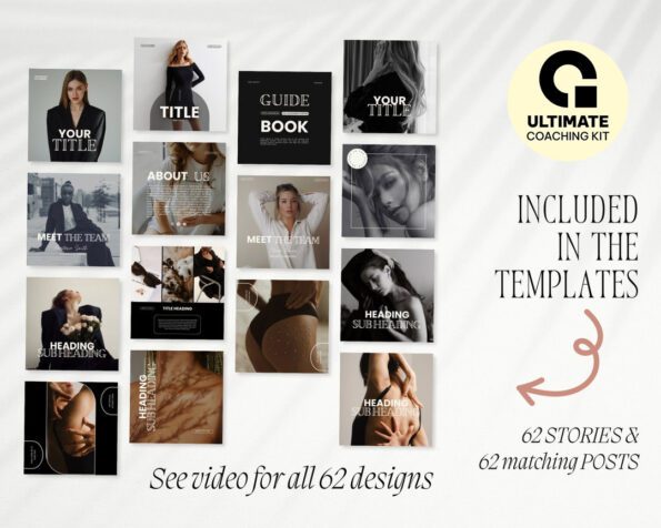 done for you modern aesthetic instagram post story templates 2