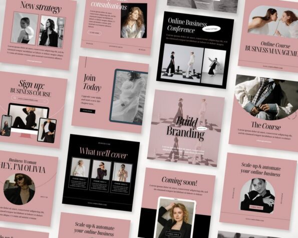done for you pink instagram post story templates 3