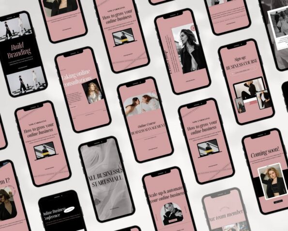 done for you pink instagram post story templates 4