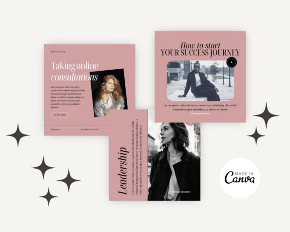 done for you pink instagram post story templates 5